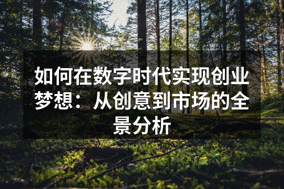 如何在数字时代实现创业梦想：从创意到市场的全景分析